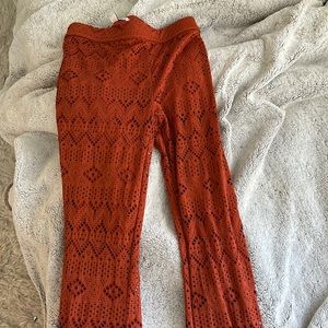 Flared orange tight pants American Eagle